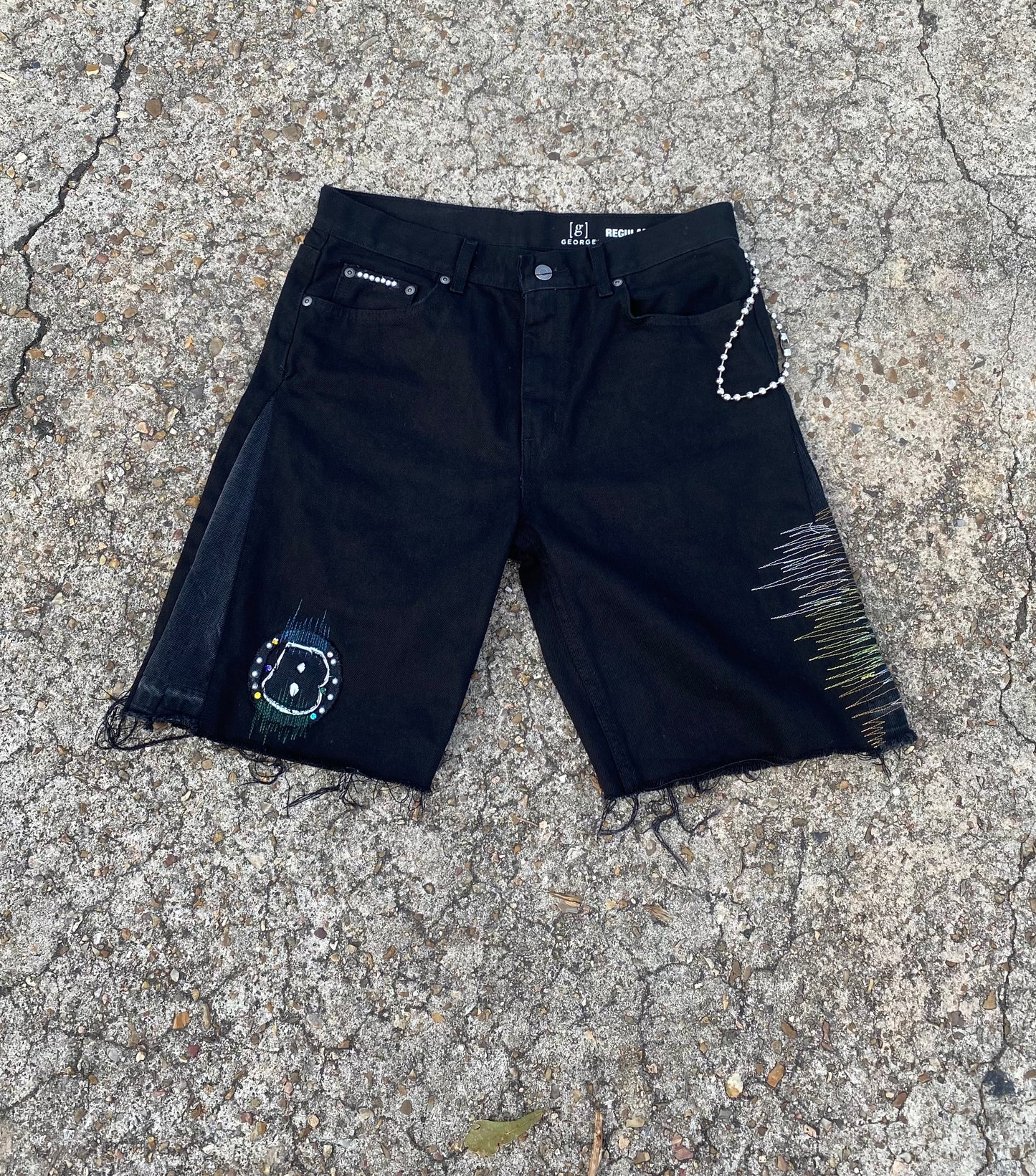 Bluu’$.Original droppin jewels flared jorts